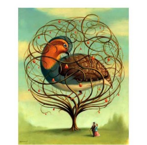 partridge in a pear tree with couple